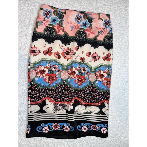 Beige by Eci Women's Multicolor Floral Midi Pencil Skirt Size S - Picture 1 of 7